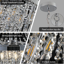 Load image into Gallery viewer, 19.7&quot; Large Luxury Crystal Chandelier High-end Chrome Chain Chandelier
