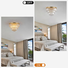 Lade das Bild in den Galerie-Viewer, 19.7&quot; Luxury Crystal Chandelier Modern Style Crystal Light Gold Crystal Ceiling Light
