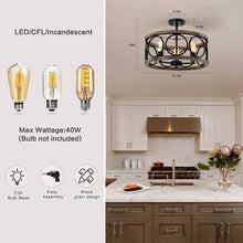 Load image into Gallery viewer, 18&quot; Matte Black Drum Chandelier Recessed Pendant Light Ceiling Light
