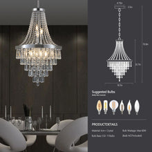 Load image into Gallery viewer, 19.7&quot; Large Luxury Crystal Chandelier High-end Chrome Chain Chandelier
