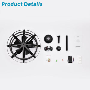 18" Matte Black Cage Ceiling Fan Light Industrial Style Ceiling Fan Light Kit Three-speed Adjustment Ceiling Fan