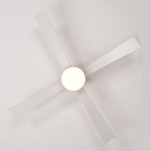 48" Matte White Simple Ceiling Fan Light Ultra-thin Ceiling Fan Dimmable