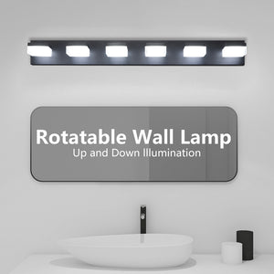 38.2" Vanity Light Modern Bathroom LED Mirror Light Rectangular 6 Lights